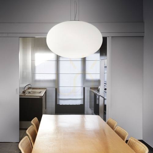 Verifica Lampă suspendată Ideallux CANDY SP1 D50 albă din sticlă 50 cm 086743