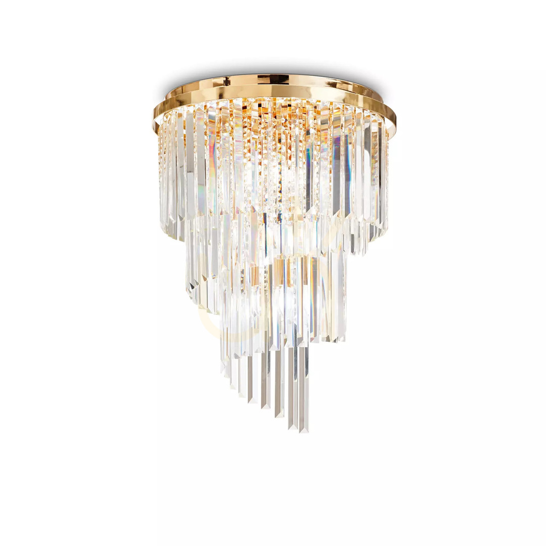 Vedere Plafonieră Ideallux Carlton PL12 ORO aur cristal 50 cm E14 12x40W 213507 Plafonieră Ideallux Carlton PL12 ORO aur cristal 50 cm E14 12x40W 213507