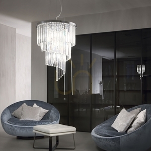 Lampă suspendată Ideallux Carlton SP12 ORO aurie cristal 50 cm 213521 small 3