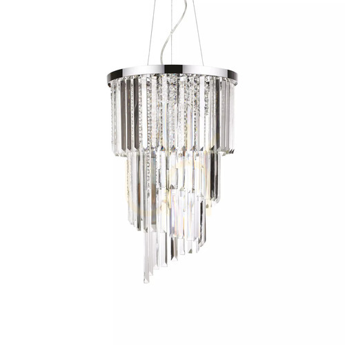 Verifica Lampă suspendată Ideallux Carlton SP8 Cromo crom cristal 40 cm 117737