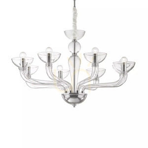 Lampă suspendată Ideallux CASANOVA SP8 transparentă 8xE14 Ø88 cm 044255 small 1