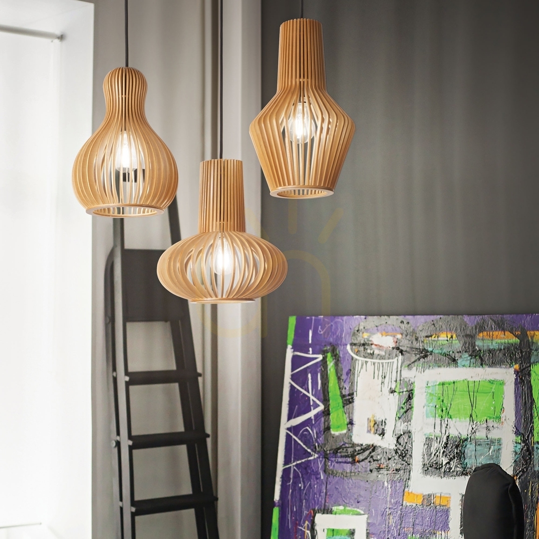 Vedere Lampă suspendată Ideallux Citrus lemn E27 26 cm 159850 Lampă suspendată Ideallux Citrus lemn E27 26 cm 159850