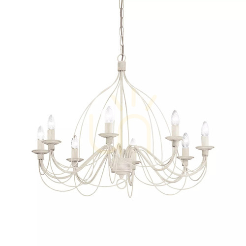 Verifica Lampă suspendată Ideallux CORTE SP8 BIANCO albă 8xE14 Ø80 cm 005898
