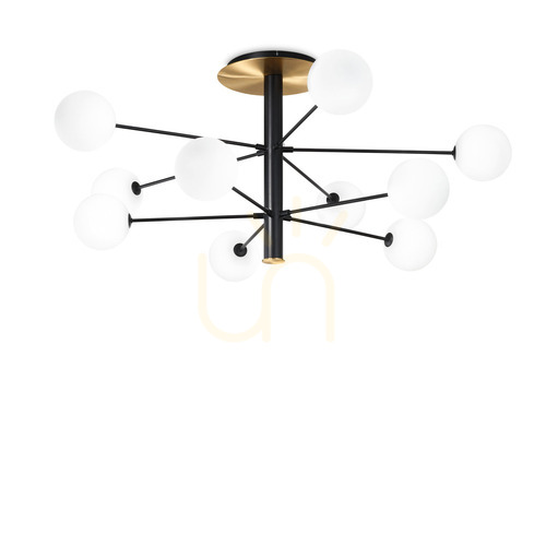 Verifica Plafoniera Ideallux COSMOPOLITAN PL10 negru metal sticlă 124 cm 273693