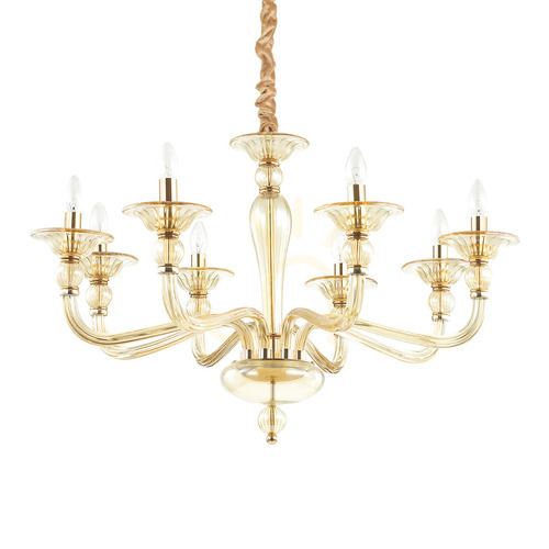 Verifica Lampă suspendată Ideallux DANIELI SP8 Ambra sticlă 85 cm E14 159973