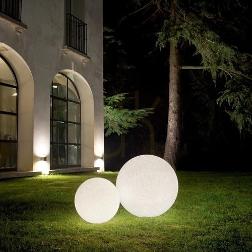 Verifica Lampă de grădină sferă exterior Ideallux DORIS PT1 albă 30 cm 214009