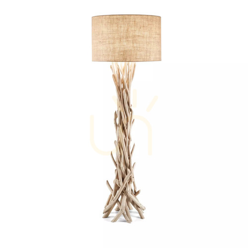 Verifica Lampă de podea Ideallux DRIFTWOOD PT1 lemn textil E27 148939