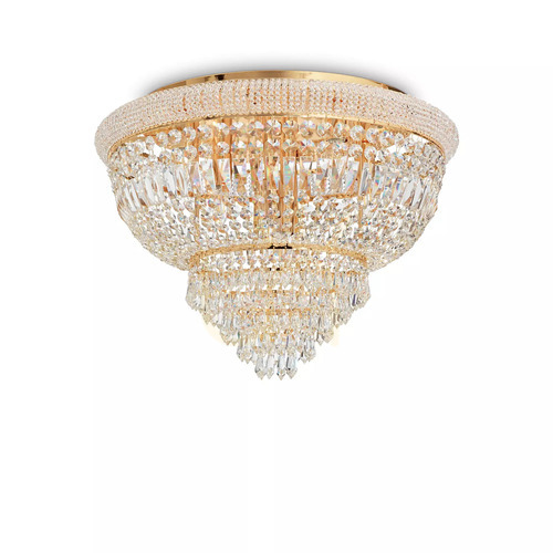 Verifica Plafoniera Ideallux Dubai PL24 Ottone aurie cristal 78 cm 243498