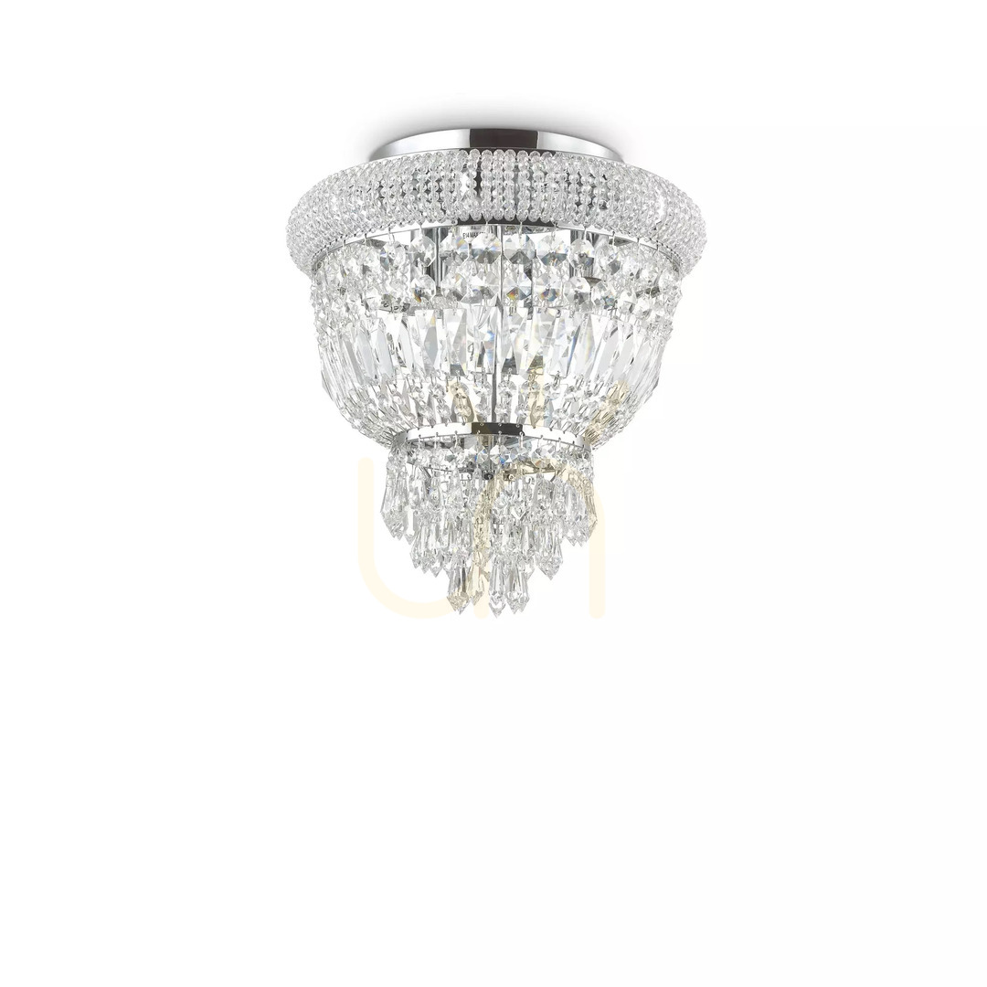 Vedere Plafonieră Ideallux Dubai PL3 crom cristal 32 cm E14 3x28W 207162 Plafonieră Ideallux Dubai PL3 crom cristal 32 cm E14 3x28W 207162
