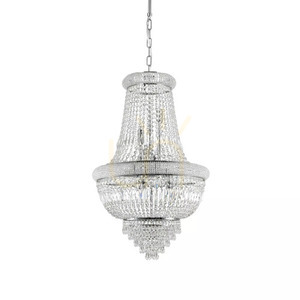 Lustră suspendată Ideallux Dubai SP10 crom cristal 52 cm E14 215969 small 1
