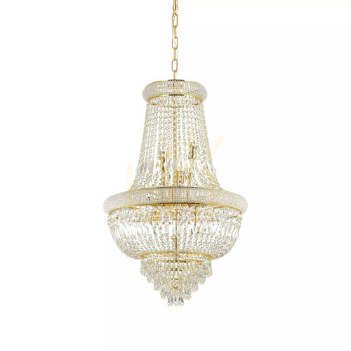 Verifica Lustră suspendată Ideallux Dubai SP10 alamă cristal 52 cm 207216