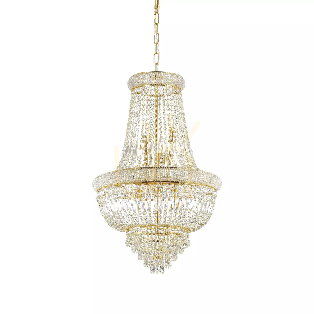 Vedere Lustră suspendată Ideallux Dubai SP10 alamă cristal 52 cm 207216 Lustră suspendată Ideallux Dubai SP10 alamă cristal 52 cm 207216