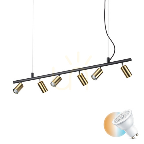 Verifica Lampă suspendată Ideallux Dynamite SP6 alamă 6xGU10 115,5 cm 244648