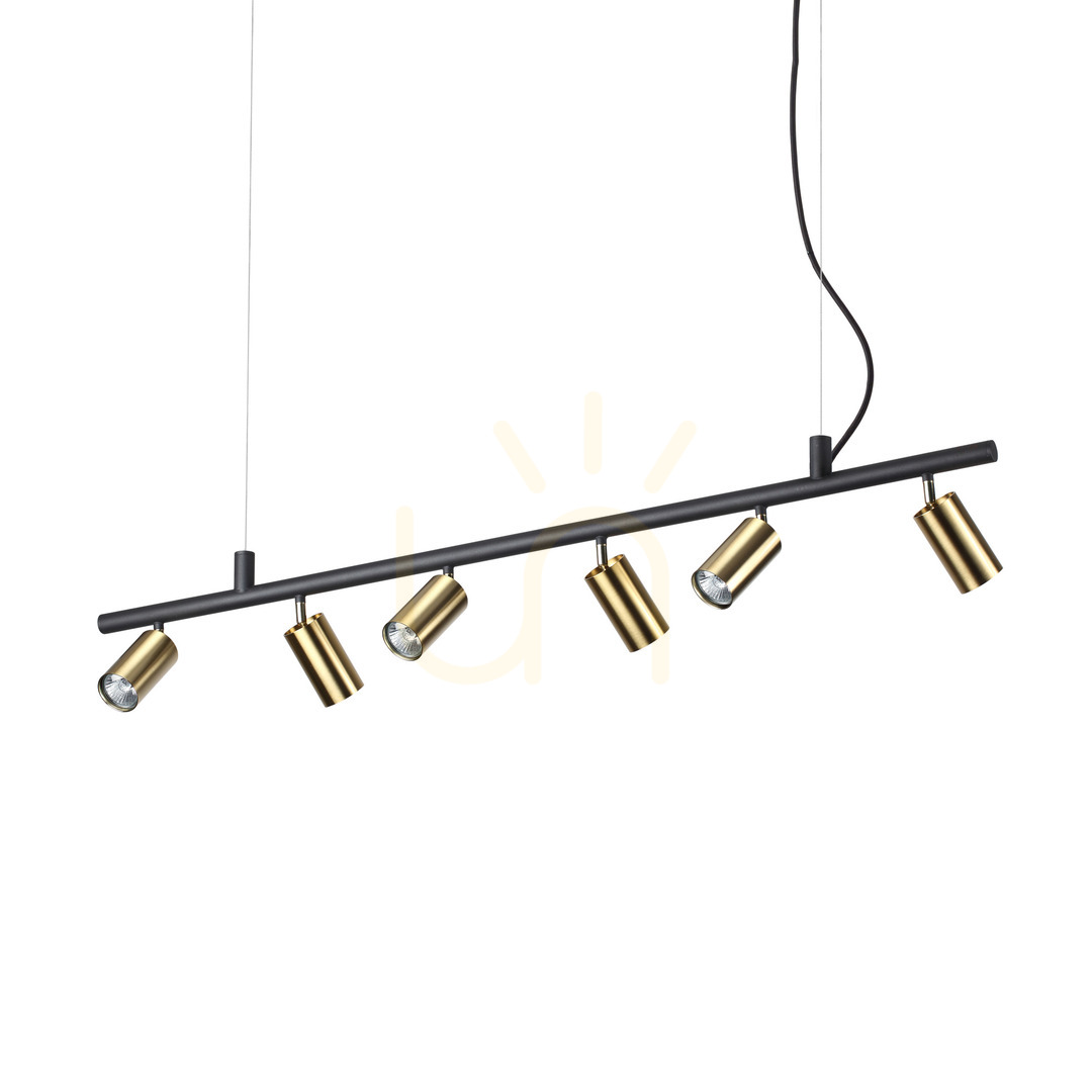 Afişa Lampă suspendată Ideallux Dynamite SP6 alamă 6xGU10 115,5 cm 244648 Lampă suspendată Ideallux Dynamite SP6 alamă 6xGU10 115,5 cm 244648