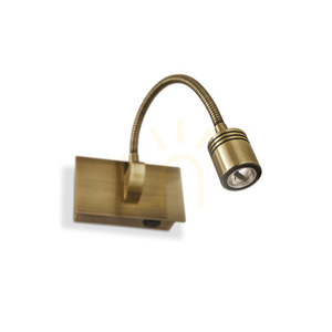 Aplică de perete Ideallux Dynamo 121352 alamă LED 3.5W metal 32,5 cm small 0