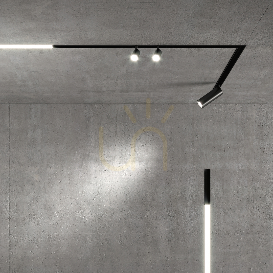 Vedere Profil încastrat iluminat Ideallux EGO 1000 mm negru aluminiu 258171 Profil încastrat iluminat Ideallux EGO 1000 mm negru aluminiu 258171