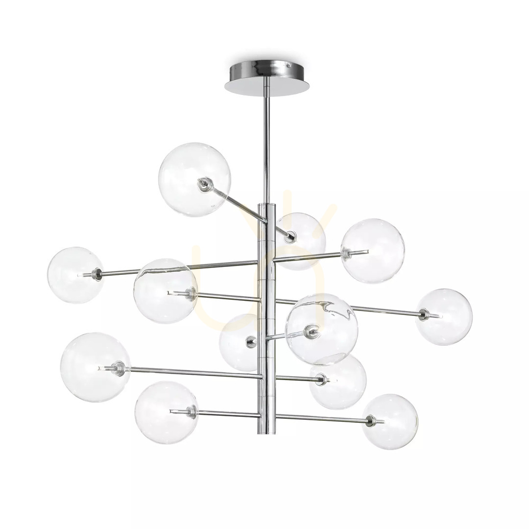 Vedere Lustră suspendată Ideallux Equinoxe SP12 crom sticlă 12xG4 D128 cm 200118 Lustră suspendată Ideallux Equinoxe SP12 crom sticlă 12xG4 D128 cm 200118