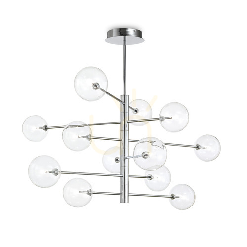 Verifica Lustră suspendată Ideallux Equinoxe SP12 crom sticlă 12xG4 D128 cm 200118