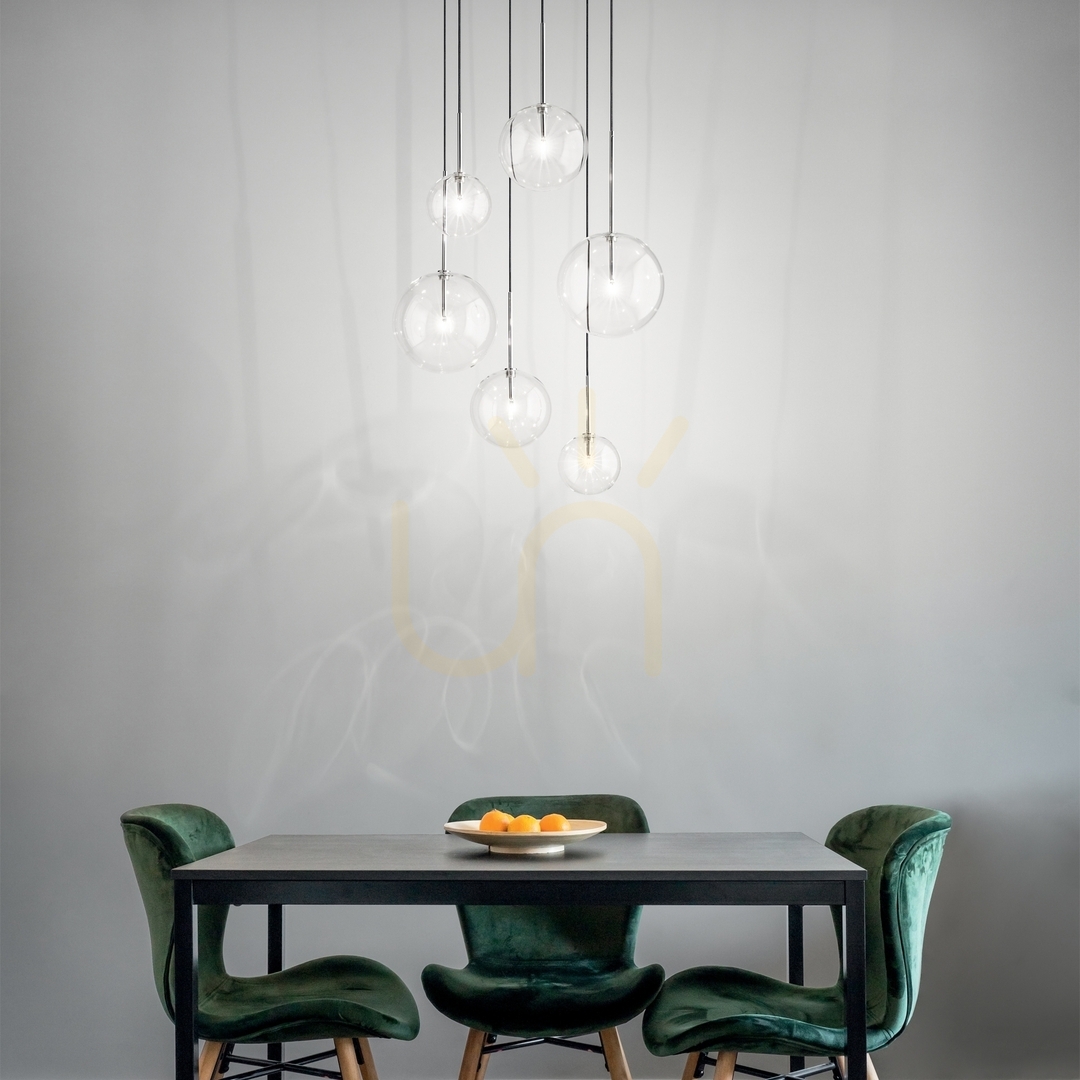 Vedere Lustră suspendată Ideallux Equinoxe SP6 alămă 6xG4 D65 cm 317243 Lustră suspendată Ideallux Equinoxe SP6 alămă 6xG4 D65 cm 317243