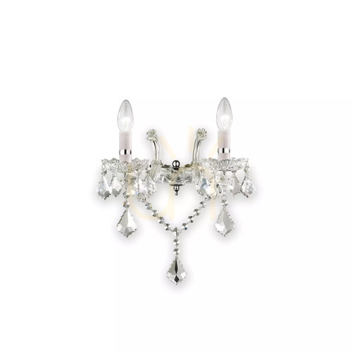 Verifica Aplică perete Ideallux Florian AP2 Cromo crom cristal 2xE14 035642