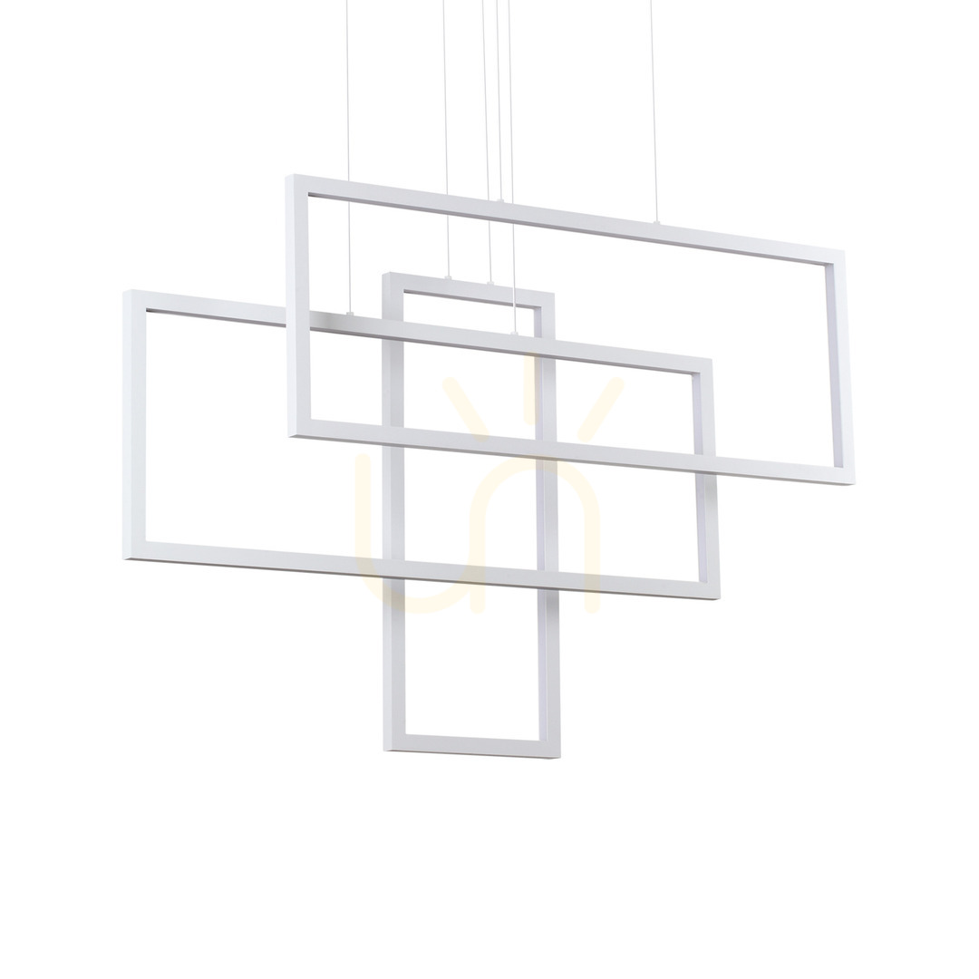 Verifica Lustră suspendată LED Ideallux Frame Rettangolo albă 102,5 cm 93W 253589 Lustră suspendată LED Ideallux Frame Rettangolo albă 102,5 cm 93W 253589