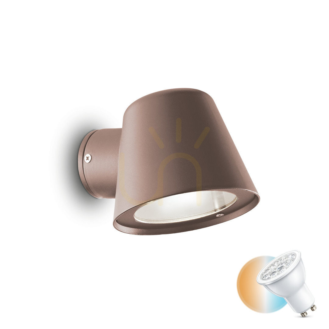 Utomhusvägglampa Ideallux GAS AP1 Coffee brun GU10 213095