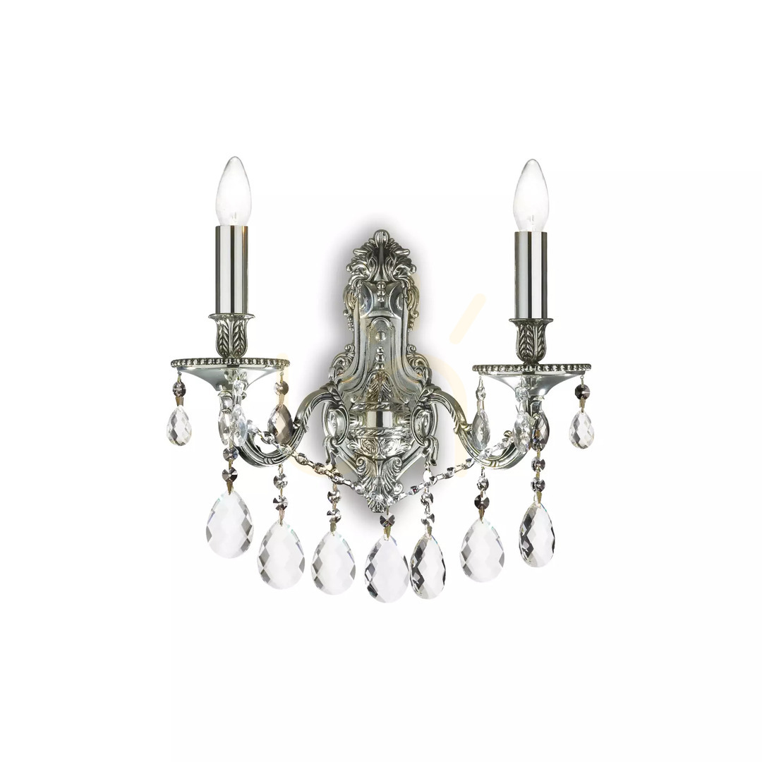 Vedere Aplică de perete Ideallux Gioconda AP2 Argento argintie cristal E14 044910 Aplică de perete Ideallux Gioconda AP2 Argento argintie cristal E14 044910