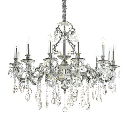 Verifica Lustră suspendată Ideallux Gioconda SP12 Argento 164953 argintie cristal 90 cm