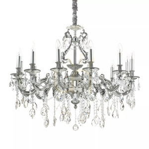 Lampă suspendată Ideallux Gioconda SP12 ORO aurie cristal 90 cm 164960 small 2