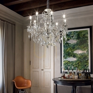 Lampă suspendată Ideallux Gioconda SP12 ORO aurie cristal 90 cm 164960 small 3