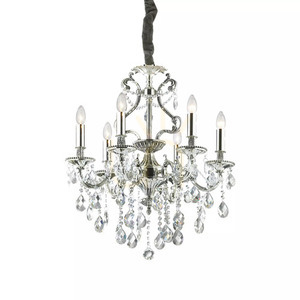 Lampă suspendată Ideallux Gioconda SP6 Argento 6xE14 cristal argintiu 62 cm 044927 small 1