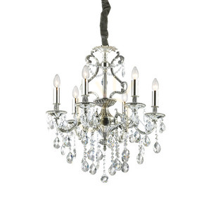 Lampă suspendată Ideallux Gioconda SP6 Argento 6xE14 cristal argintiu 62 cm 044927 small 0