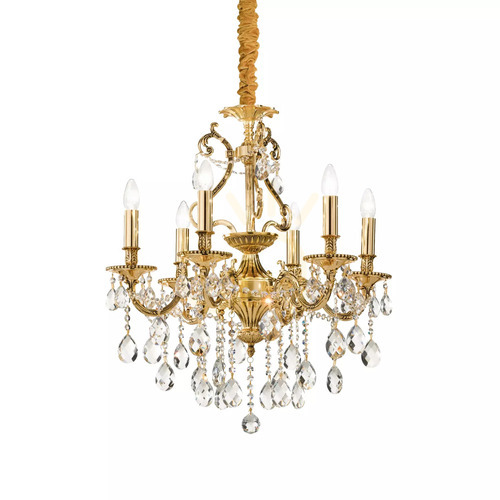 Verifica Lustră suspendată Ideallux Gioconda SP6 Oro aurie cristal 62 cm 060507
