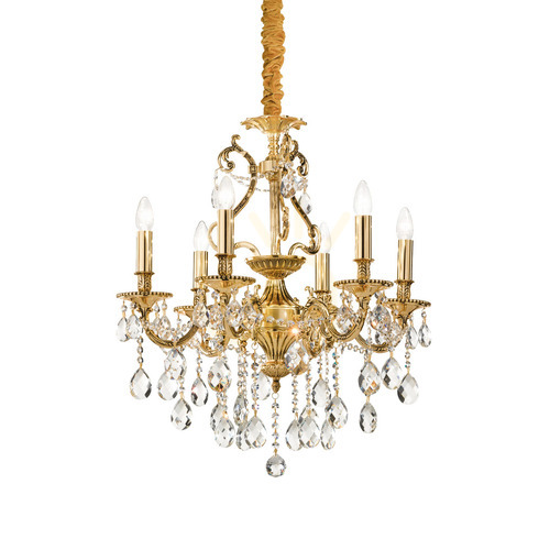 Verifica Lustră suspendată Ideallux Gioconda SP6 Oro aurie cristal 62 cm 060507