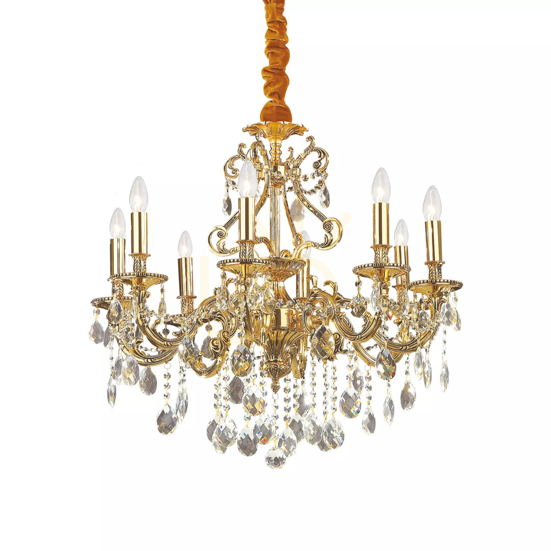 Vedere Lampă suspendată Ideallux Gioconda SP8 ORO aurie cristal 73 cm 060514 Lampă suspendată Ideallux Gioconda SP8 ORO aurie cristal 73 cm 060514