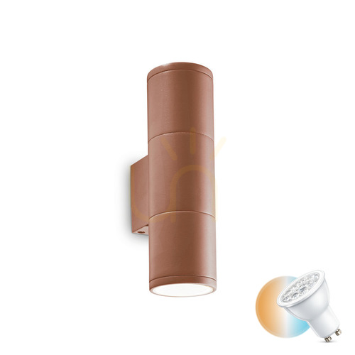 Verifica Aplică exterior Ideallux GUN AP2 Small Coffee maro GU10 2x35W aluminiu 163635