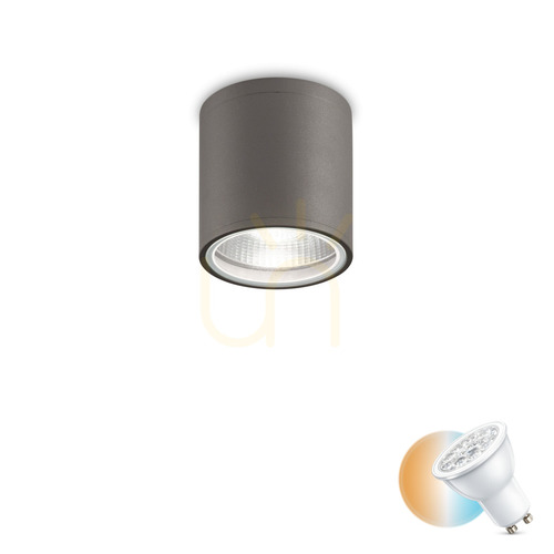 Verifica Plafonieră exterior Ideallux GUN PL1 antracit aluminiu GU10 11 cm 236865