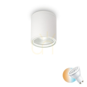 Plafon exterior Ideallux GUN PL1 Bianco alb GU10 Ø11 cm 122663 small 0