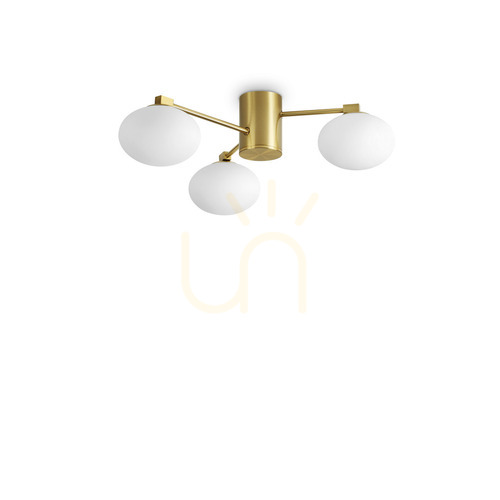Verifica Plafonieră Ideallux Hermes PL3 D60 alamă sticlă 3xG9 317007