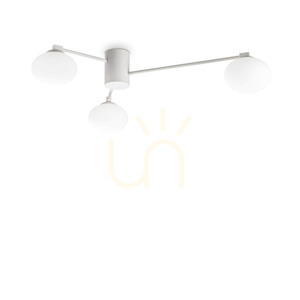 Plafoniera Ideallux Hermes PL3 D90 alb metal sticla 322674 small 0