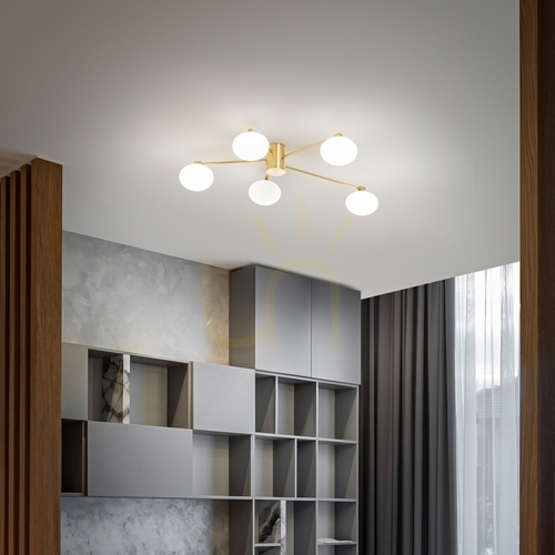 Verifica Plafonieră Ideallux Hermes PL3 D90 alamă sticlă 3xG9 288260