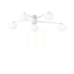 Plafoniera Ideallux Hermes PL5 D90 albă 5xG9 metal sticlă 316680 0 Plafoniera Ideallux Hermes PL5 D90 albă 5xG9 metal sticlă 316680 small 0