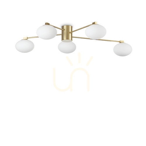 Verifica Plafonieră Ideallux Hermes PL5 D90 alamă 5xG9 288277