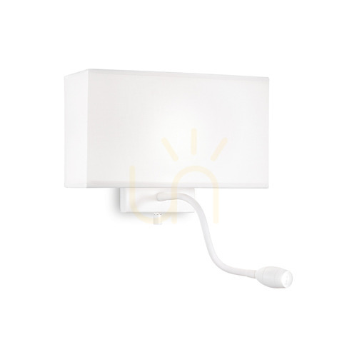 Verifica Aplică perete Ideallux HOTEL AP2 alb metal textil E27 LED 215693