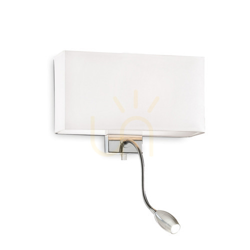 Verifica Aplică perete Ideallux HOTEL AP2 Bianco albă textil metal E27 LED 035949
