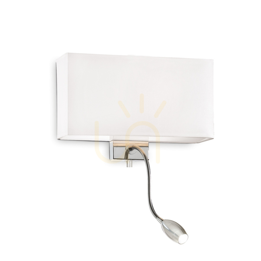 Verifica Aplică perete Ideallux HOTEL AP2 Bianco albă textil metal E27 LED 035949 Aplică perete Ideallux HOTEL AP2 Bianco albă textil metal E27 LED 035949