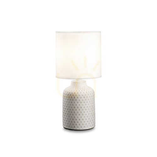 Verifica Lampă de masă Ideallux KALI TL1 albă metal/textil E14 32 cm 245393