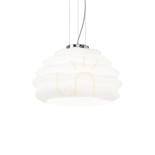 Verifica Lampă suspendată Ideallux KARMA SP1 SMALL albă sticlă 39 cm 132389