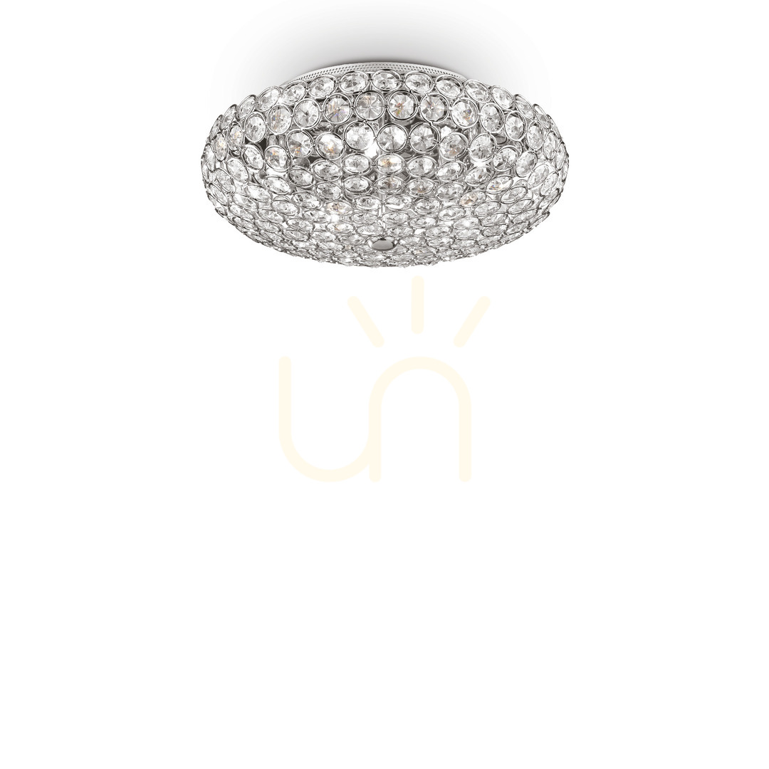Verifica Plafonieră Ideallux KING PL5 crom cristal 38 cm G9 5x40W 075419 Plafonieră Ideallux KING PL5 crom cristal 38 cm G9 5x40W 075419