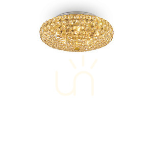 Plafonieră Ideallux KING PL5 ORO aurie 38 cm cristal metal sticlă 073187 small 0